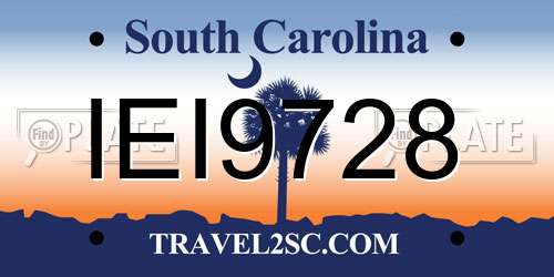 IEI9728 South Carolina License Plate