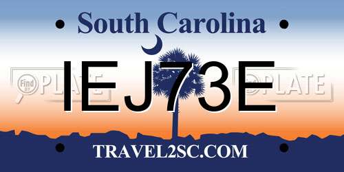 IEJ73E South Carolina License Plate