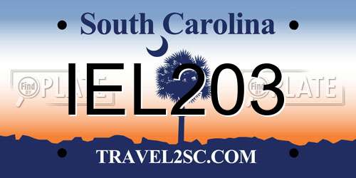 IEL203 South Carolina License Plate