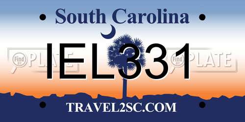 IEL331 South Carolina License Plate