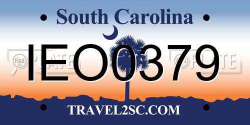 IEO0379 South Carolina License Plate