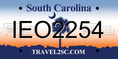 IEO2254 South Carolina License Plate
