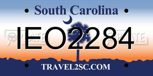 IEO2284 South Carolina License Plate