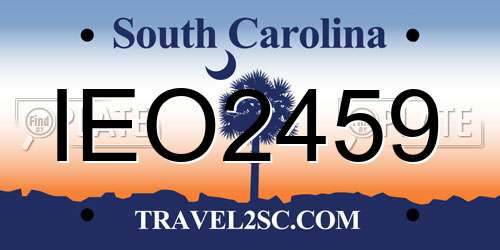 IEO2459 South Carolina License Plate