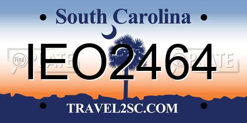 IEO2464 South Carolina License Plate