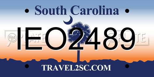IEO2489 South Carolina License Plate