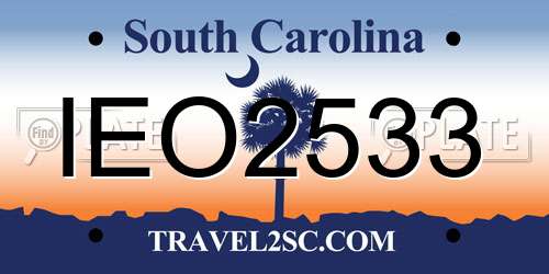 IEO2533 South Carolina License Plate