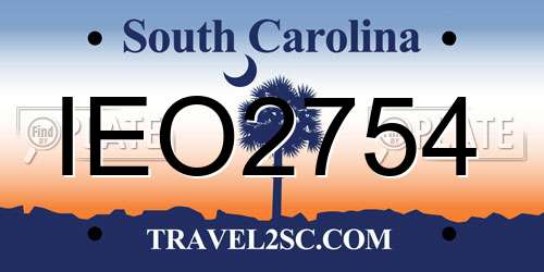 IEO2754 South Carolina License Plate