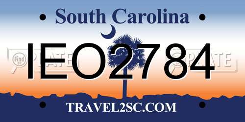 IEO2784 South Carolina License Plate