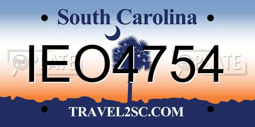 IEO4754 South Carolina License Plate