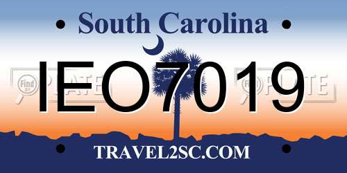 IEO7019 South Carolina License Plate