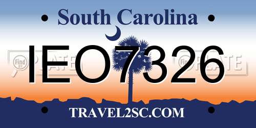 IEO7326 South Carolina License Plate