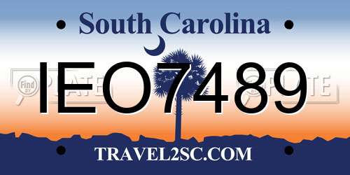 IEO7489 South Carolina License Plate