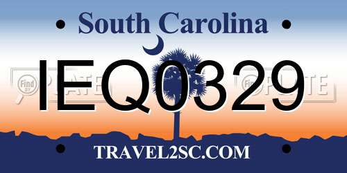 IEQ0329 South Carolina License Plate