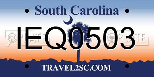 IEQ0503 South Carolina License Plate