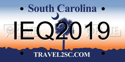 IEQ2019 South Carolina License Plate