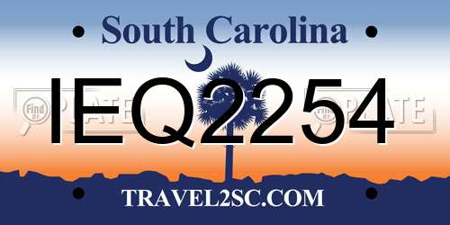 IEQ2254 South Carolina License Plate