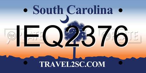 IEQ2376 South Carolina License Plate