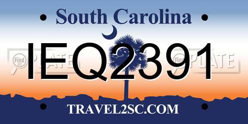 IEQ2391 South Carolina License Plate