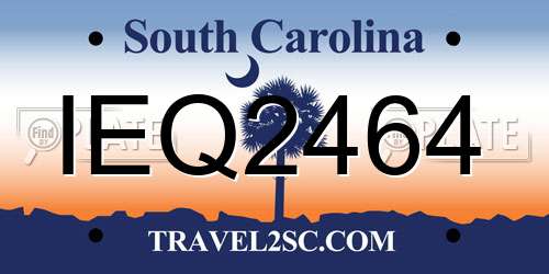 IEQ2464 South Carolina License Plate
