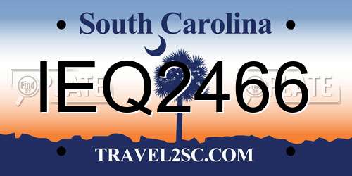 IEQ2466 South Carolina License Plate