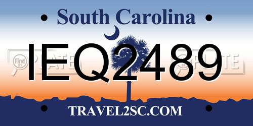 IEQ2489 South Carolina License Plate