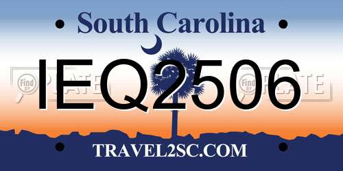 IEQ2506 South Carolina License Plate