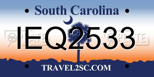 IEQ2533 South Carolina License Plate