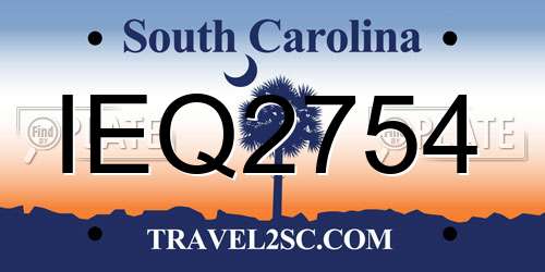 IEQ2754 South Carolina License Plate