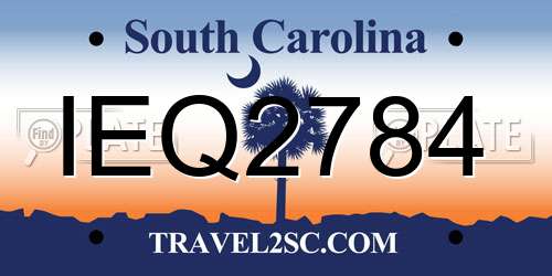 IEQ2784 South Carolina License Plate