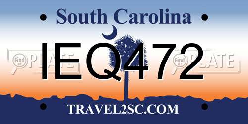 IEQ472 South Carolina License Plate