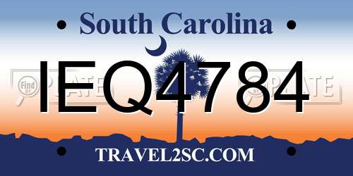 IEQ4784 South Carolina License Plate