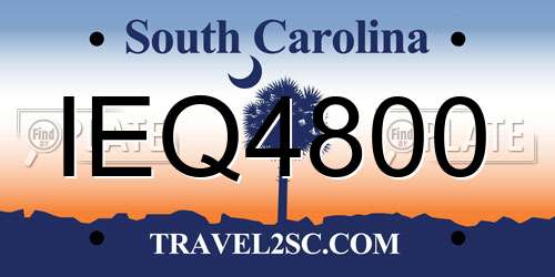 IEQ4800 South Carolina License Plate