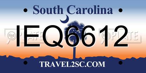 IEQ6612 South Carolina License Plate