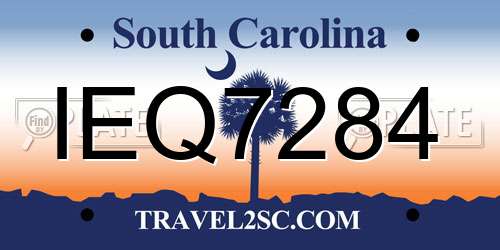 IEQ7284 South Carolina License Plate