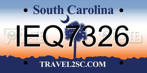 IEQ7326 South Carolina License Plate