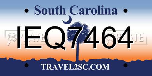 IEQ7464 South Carolina License Plate