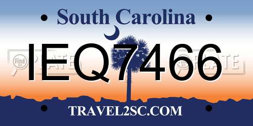 IEQ7466 South Carolina License Plate
