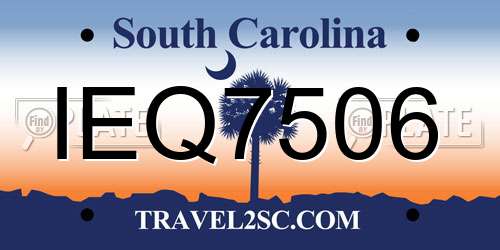 IEQ7506 South Carolina License Plate
