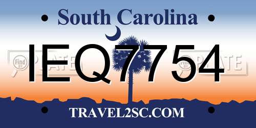 IEQ7754 South Carolina License Plate
