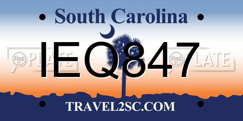 IEQ847 South Carolina License Plate