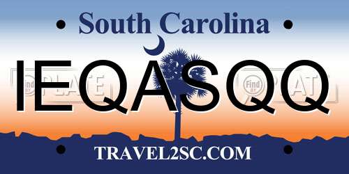 IEQASQQ South Carolina License Plate