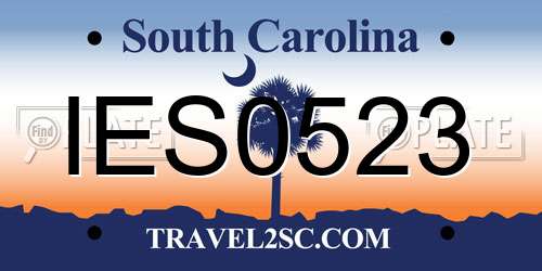 IES0523 South Carolina License Plate