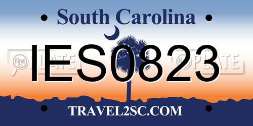 IES0823 South Carolina License Plate