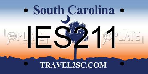 IES211 South Carolina License Plate