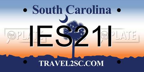 IES21I South Carolina License Plate