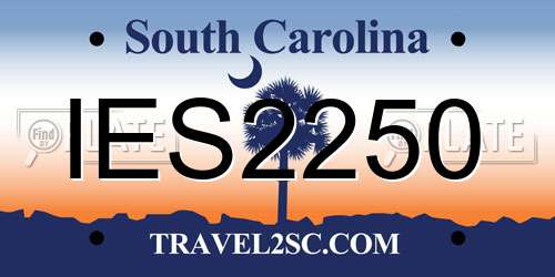 IES2250 South Carolina License Plate