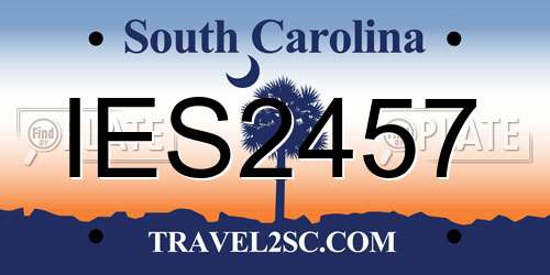 IES2457 South Carolina License Plate