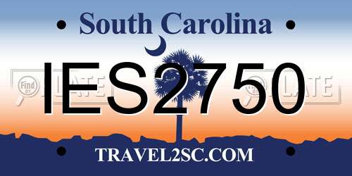 IES2750 South Carolina License Plate