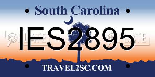 IES2895 South Carolina License Plate